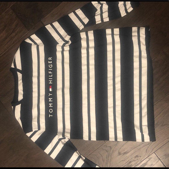 Black and white striped Tommy Hilfiger long sleeve